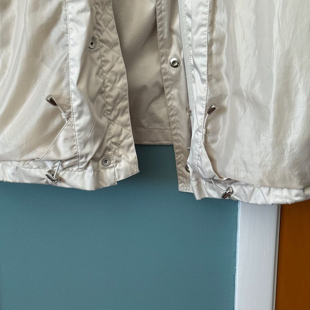 Neyelle Women’s Windbreaker Jacket L Champagne Beige Zipper Snap Front - Picture 12 of 16